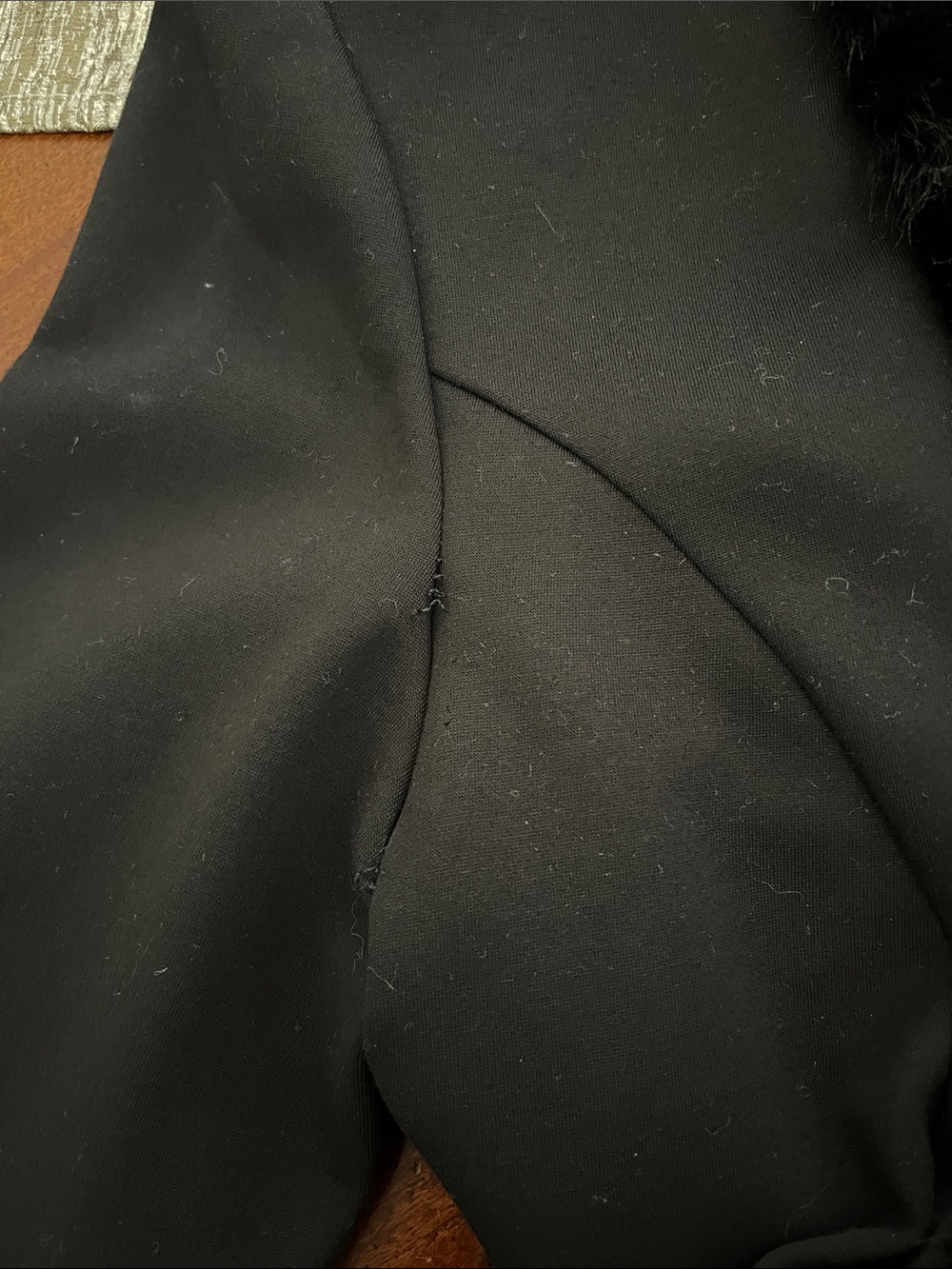Joseph Ribkoff Black Long Coat with Faux Fur Trim - Picture 9 of 9